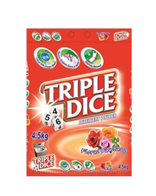 triple dice detergent powder-product shot floral fantasy