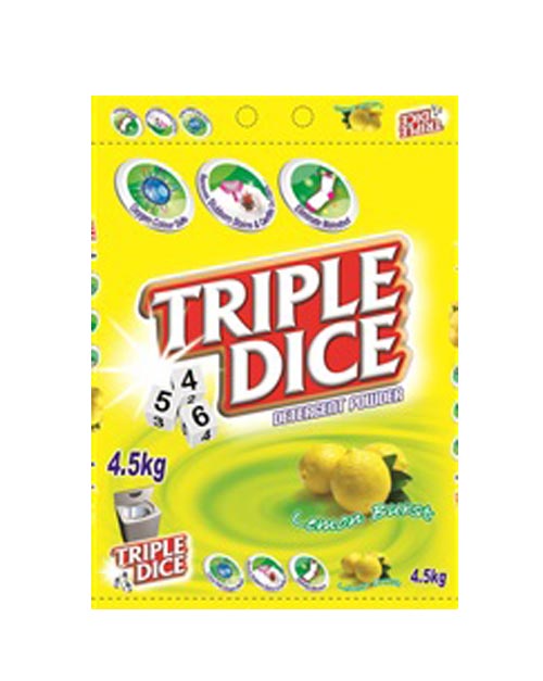 triple dice detergent powder-product shot lemon burst