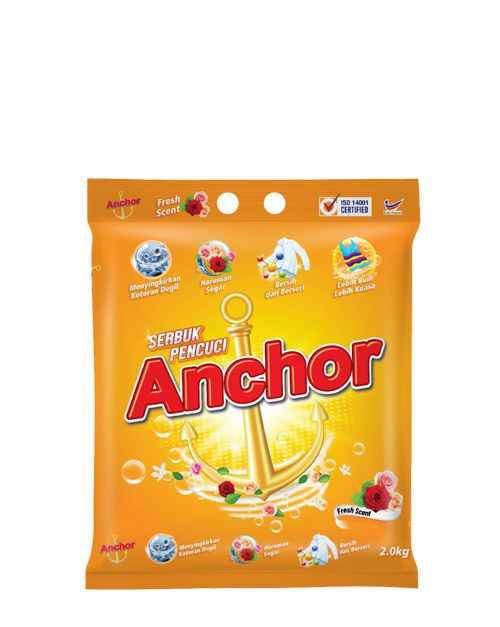 anchor detergent powder fresh scent 2kg