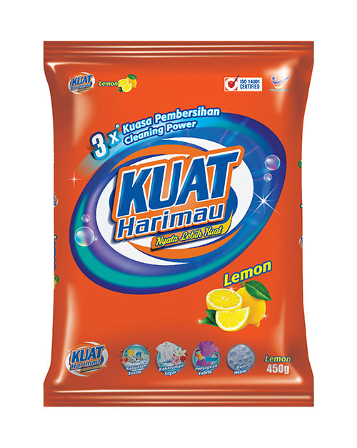 harimau kuat powder detergent lemon 450g