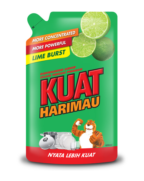 kuat harimau dish washing liquid lime 650 ml