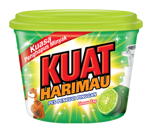 kuat harimau dish washing paste lime 750g