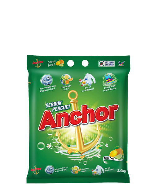 anchor detergent powder citrus twist 2kg 2kg