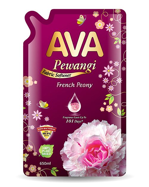 ava pewangi fabric softener product shot french peony 650ml