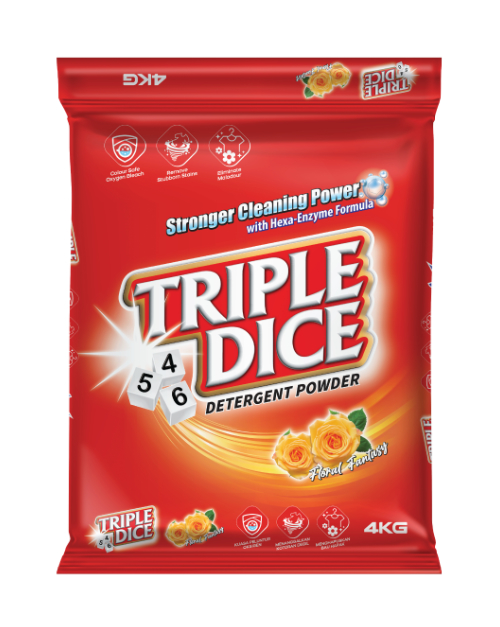 triple dice detergent powder