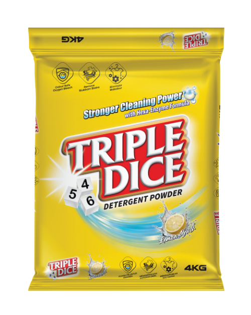 triple dice detergent powder lemon burst